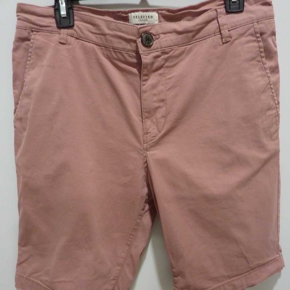 Selected Homme, Men's  Chino Shorts STRAIGHT FIT  Size L WASHED -OUT  CRIMSON